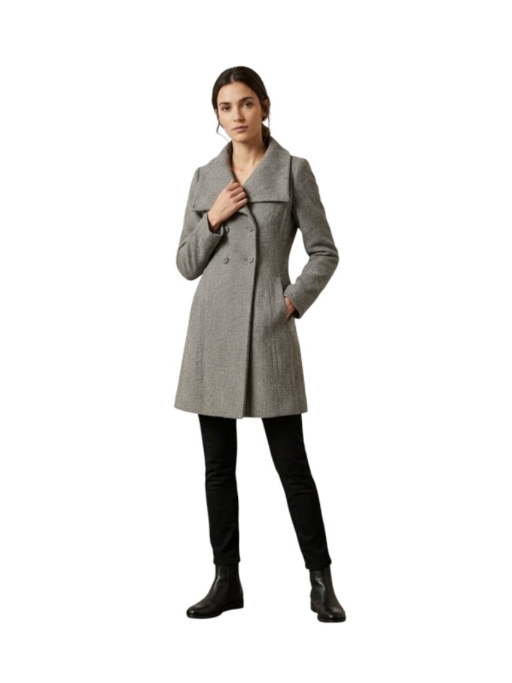 United Colors of Stile Benetton Coat Jacket Womens 48 Large Gray Wool Vintage